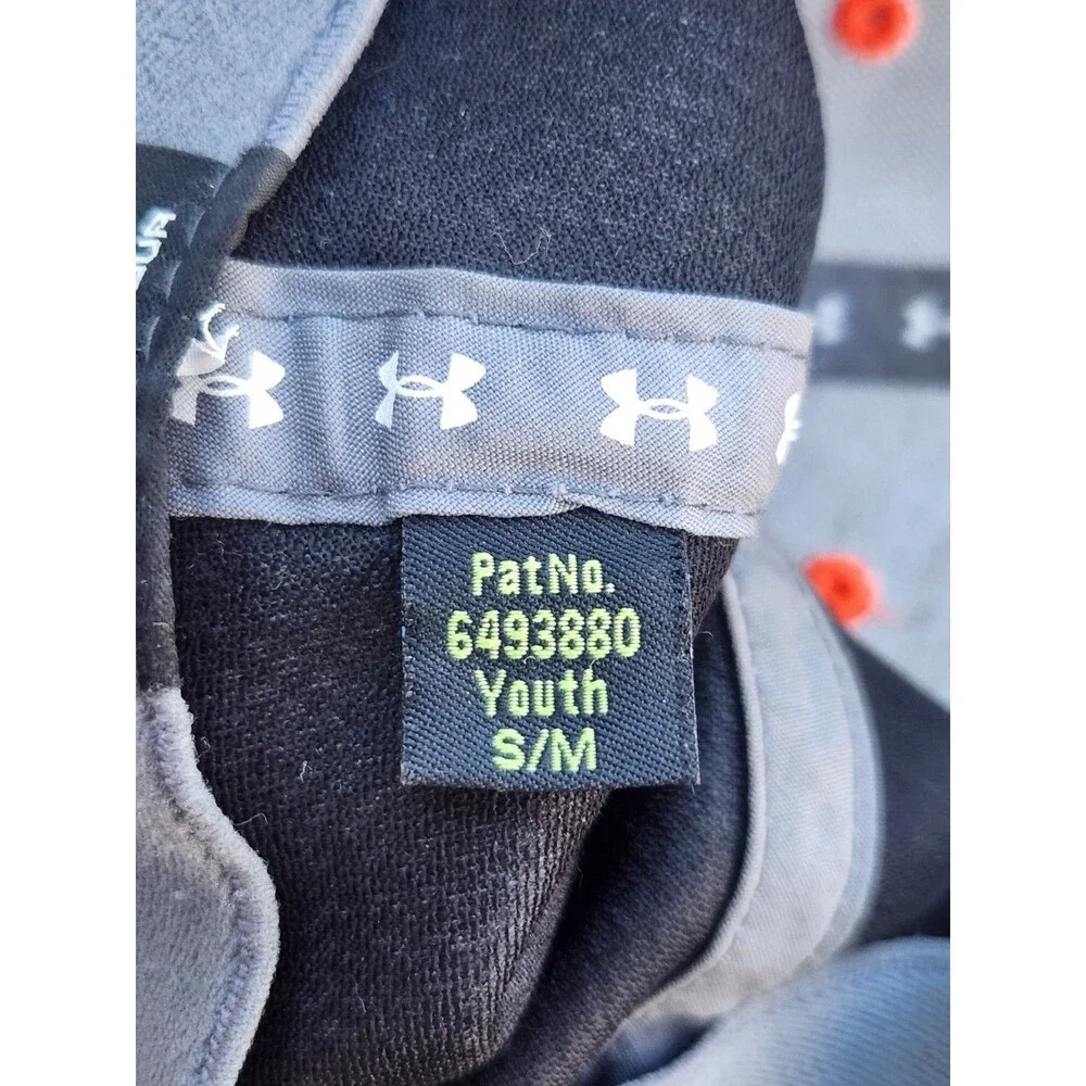 Under Armour Gray & Orange Youth Size XS Stretch Fitted Hat